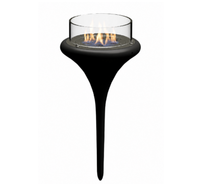 Floating bioethanol fireplace by GlammFire for swimming pools with mechanical burner.