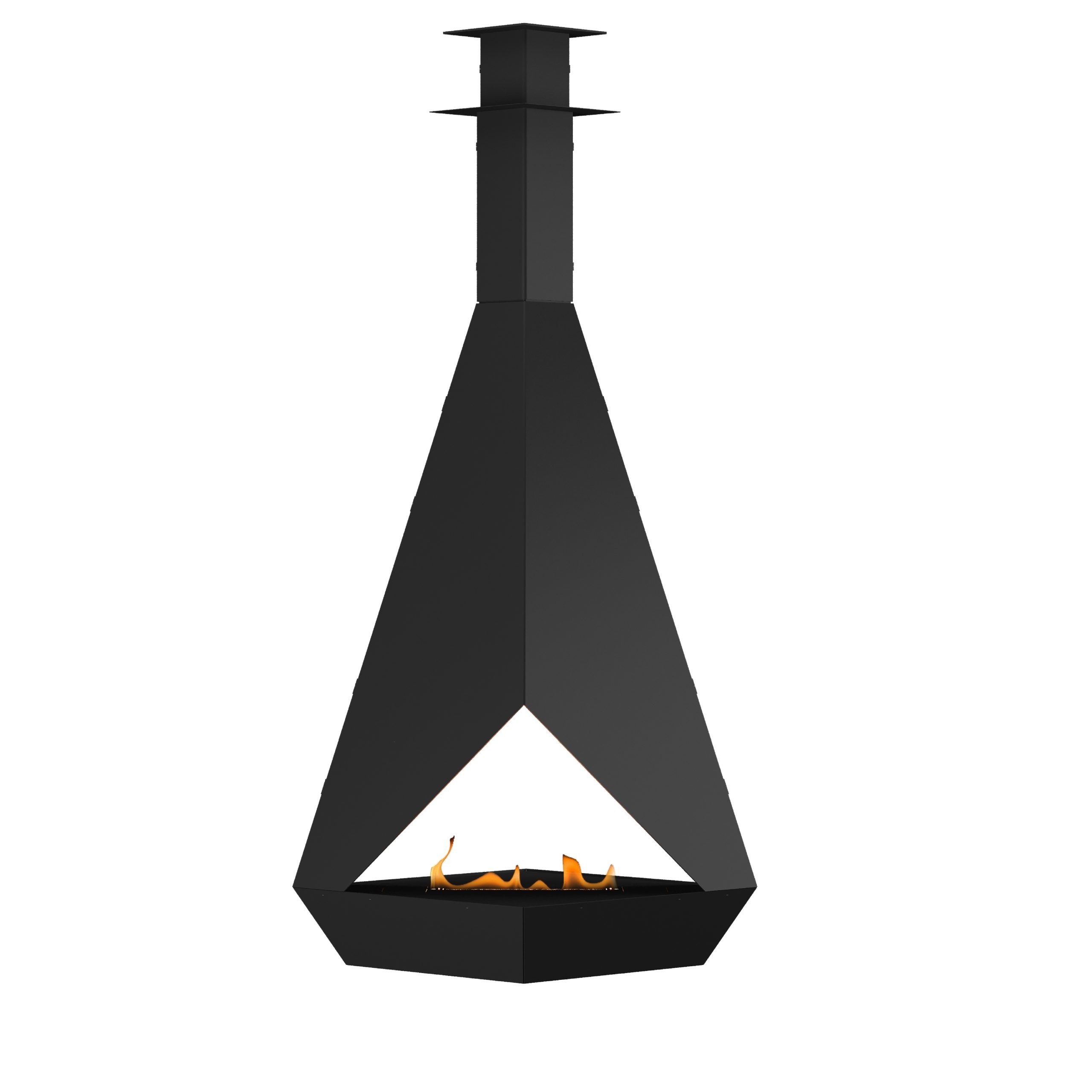 Eudoxus suspended bioethanol fireplace isolated on transparent background