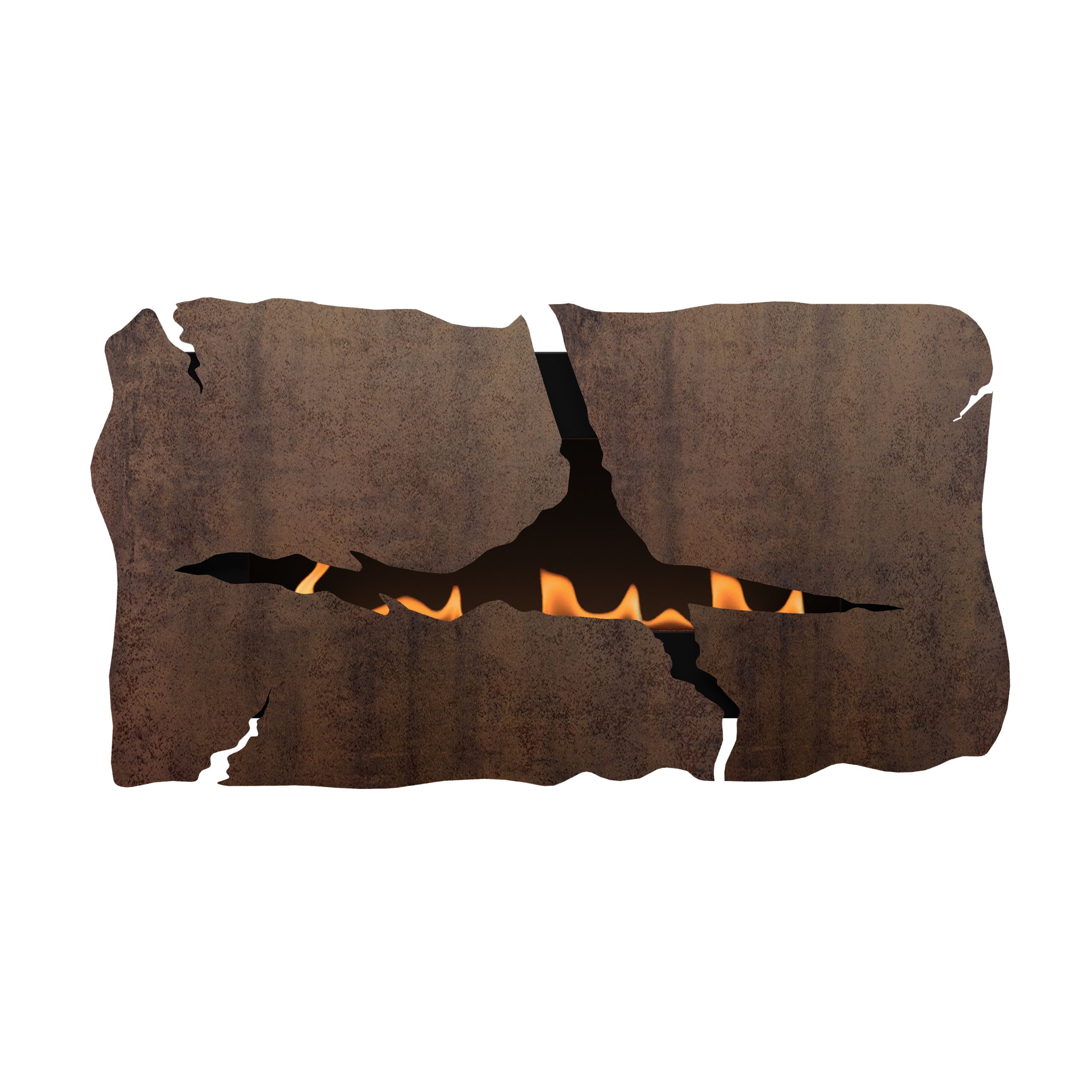 Apollo IV bioethanol wall fireplace by GlammFire, featuring a unique cracked design.