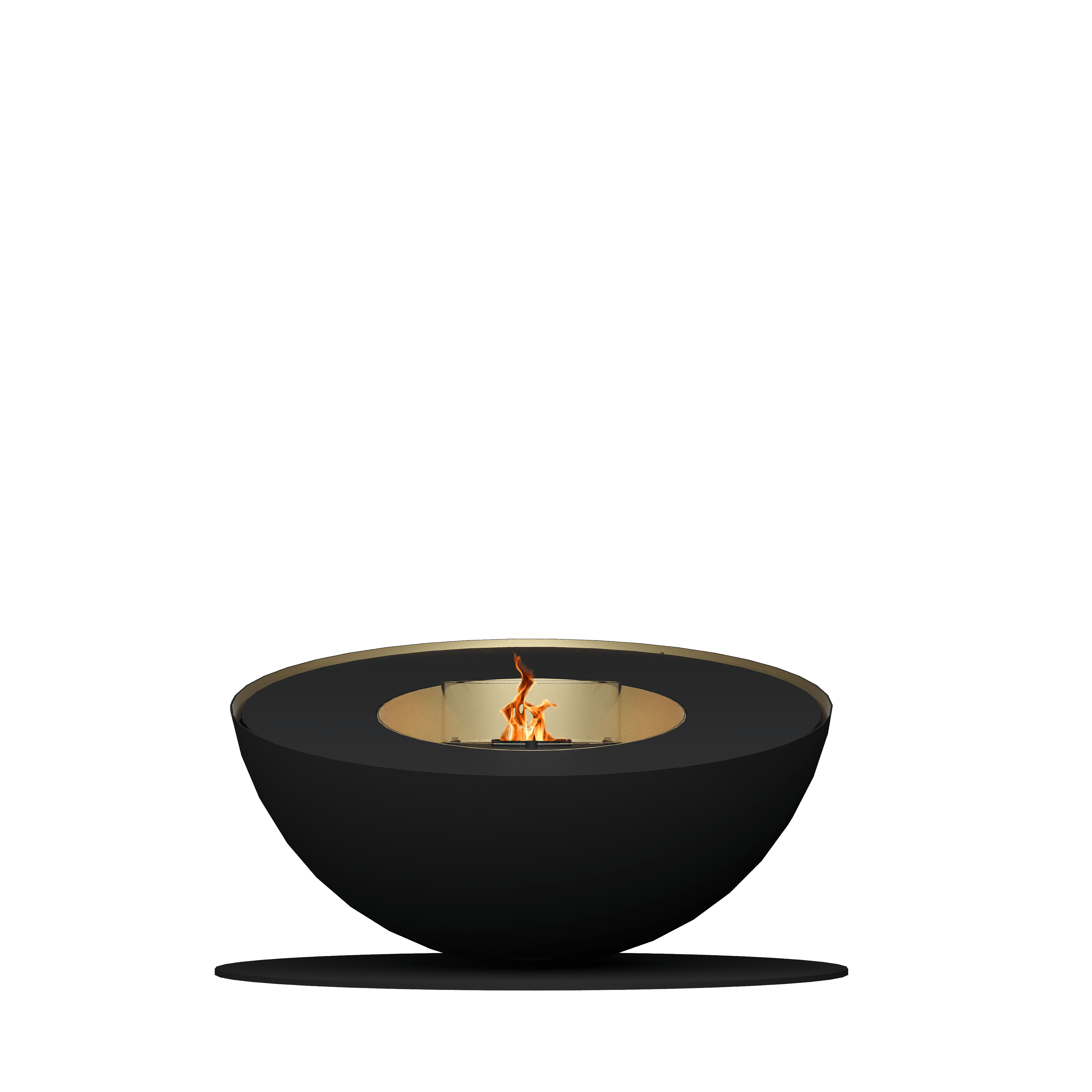 Mileto bioethanol floor fireplace by GlammFire, sleek modern design, eco-friendly heating solution, displayed without background.