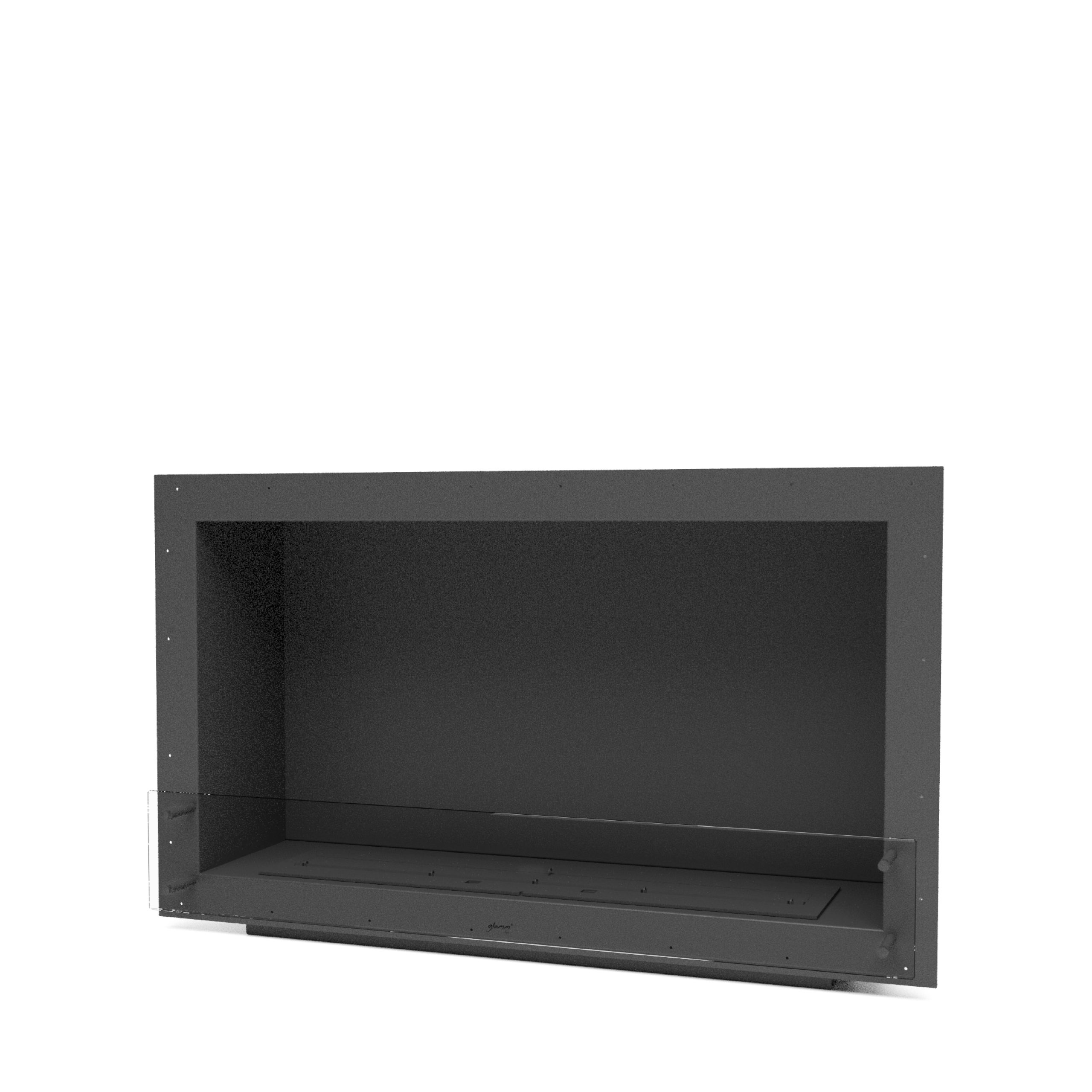 GlammBox bioethanol fireplace with a sleek modern design, perfect for creating a warm and stylish ambiance in any living space.