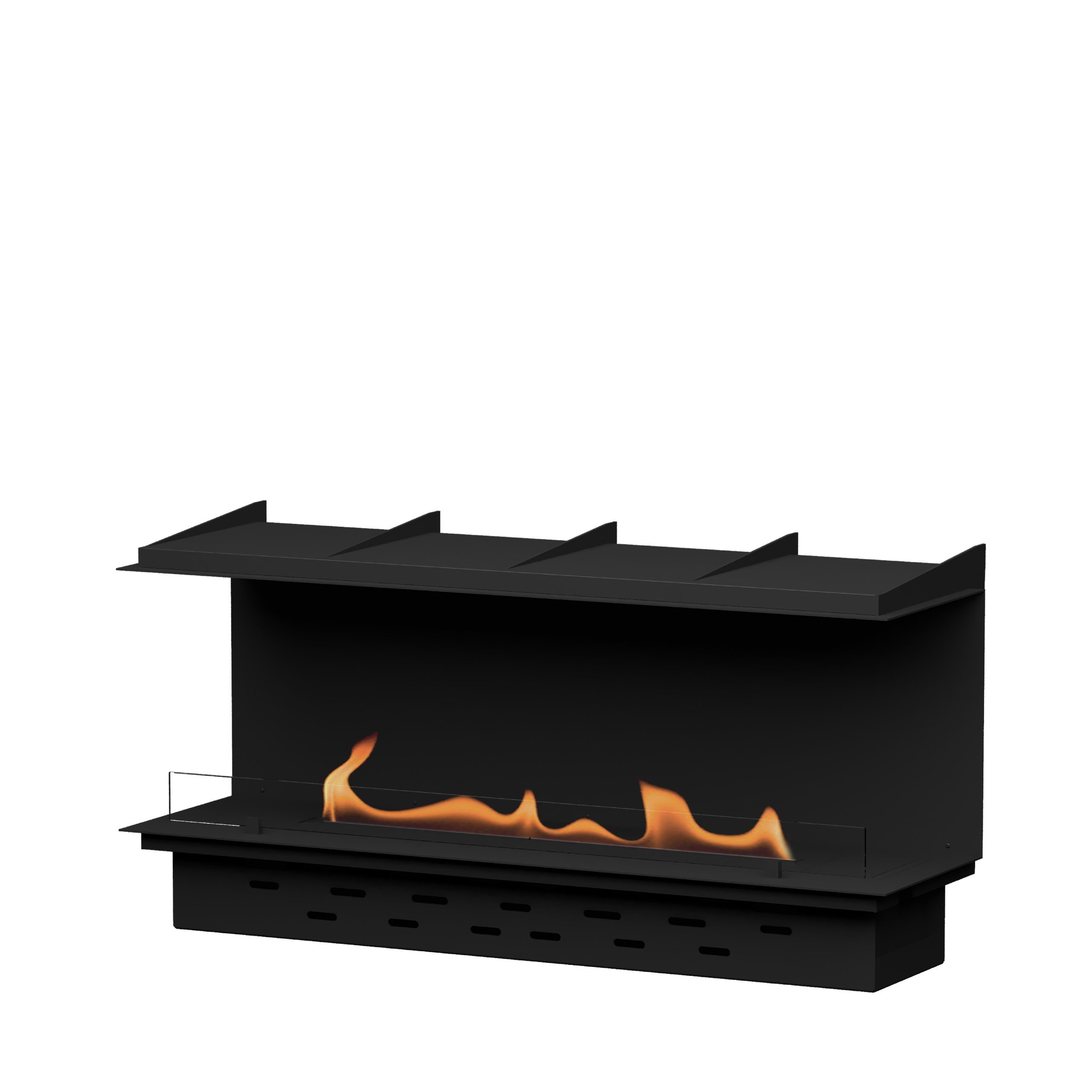 GlammBox EVOPlus 3 Faces bioethanol built-in fireplace.
