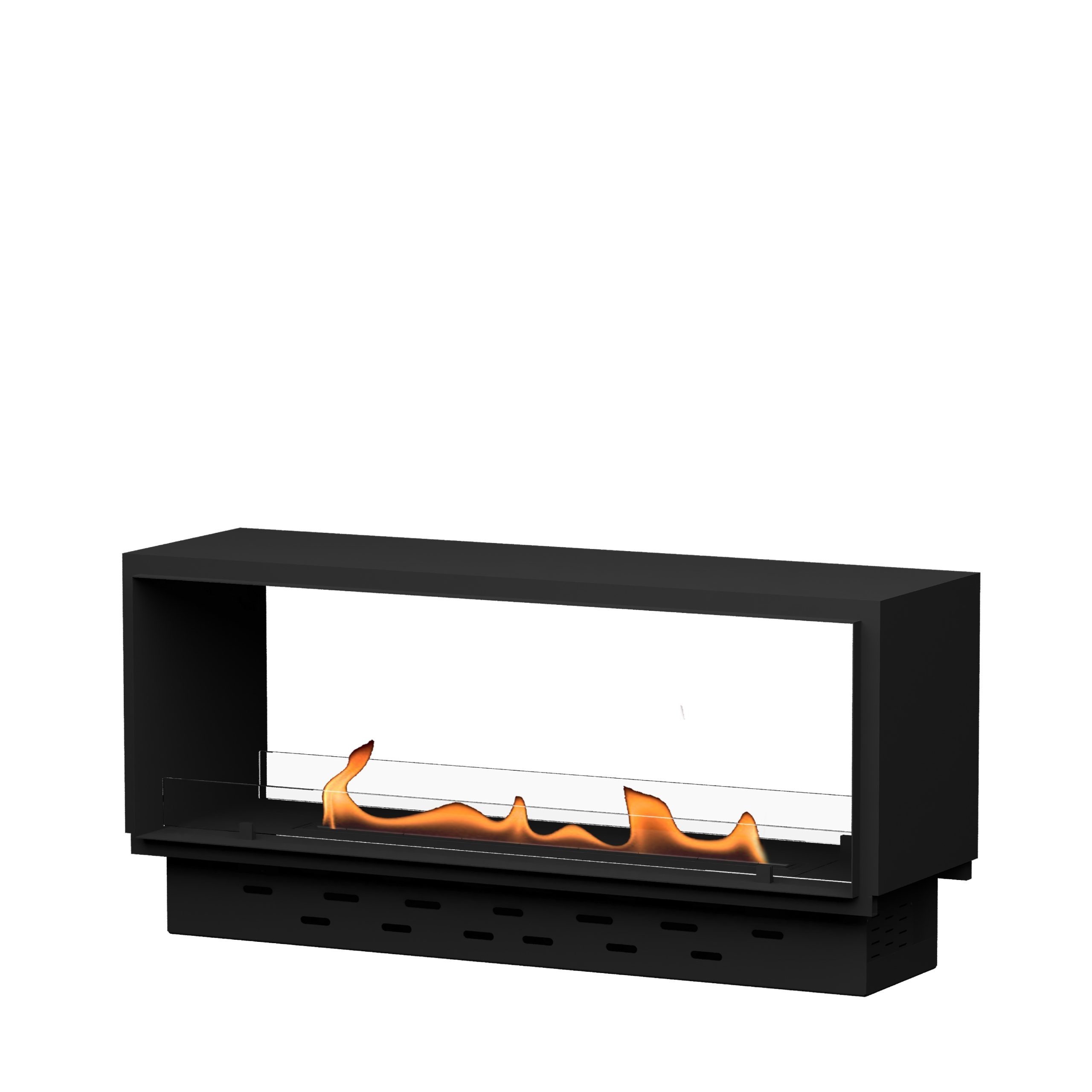 GlammBox EVOPlus Dupla Face bioethanol fireplace with double-sided design.