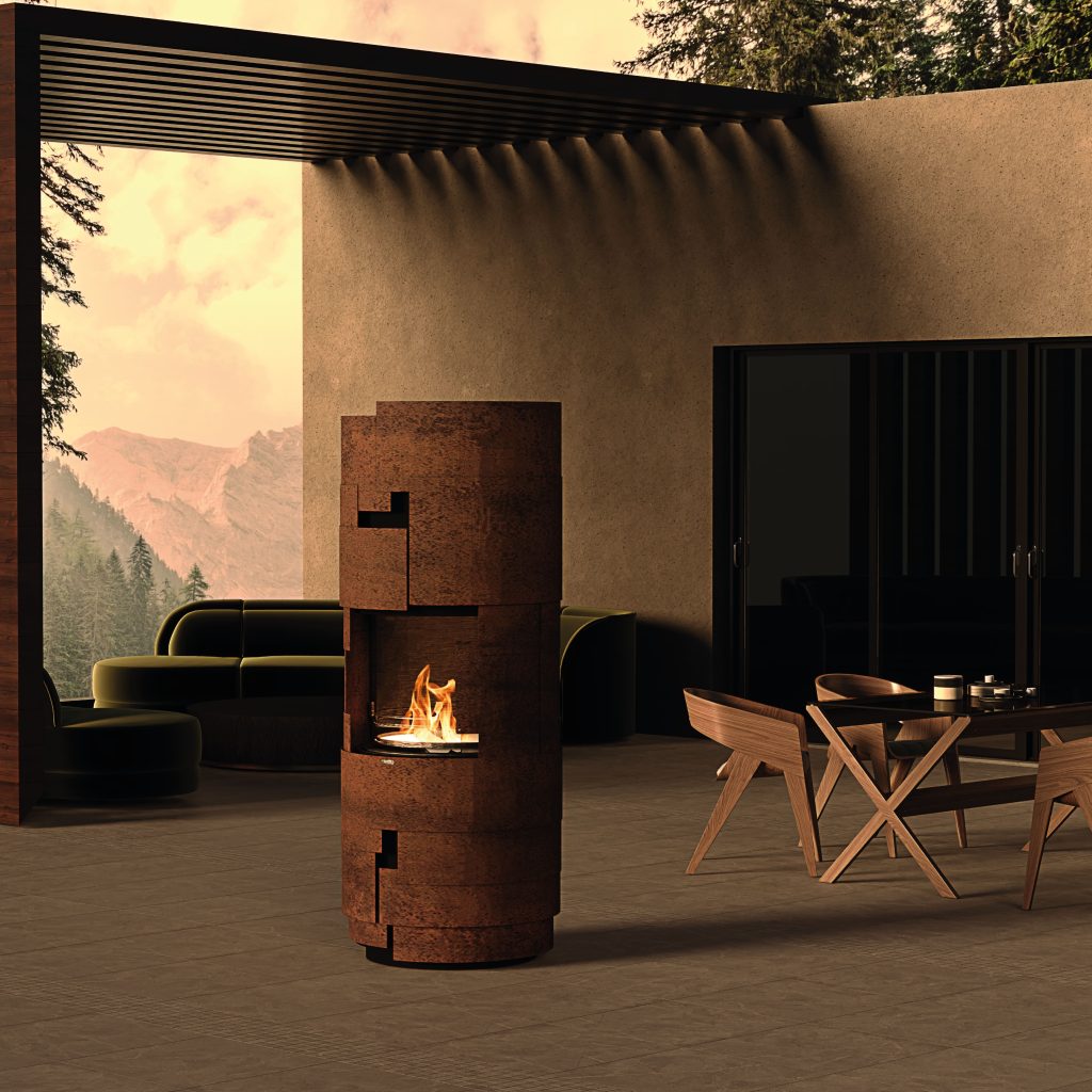 Barbecue Intermezzo by GlammFire, featuring a modern design in a cozy outdoor setting, ideal for stylish and functional outdoor cooking.