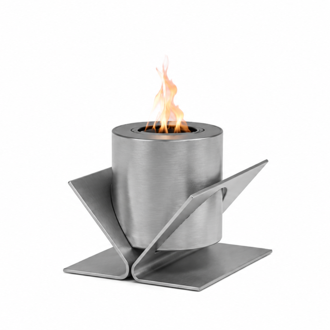 Kivo tabletop bioethanol fireplace by GlammFire, compact and elegant design for modern interiors