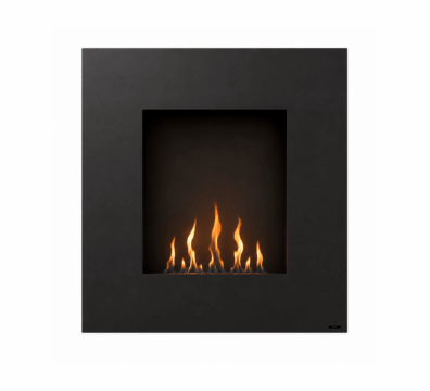 Lotus square bioethanol wall fireplace by GlammFire with minimalist design on transparent background.