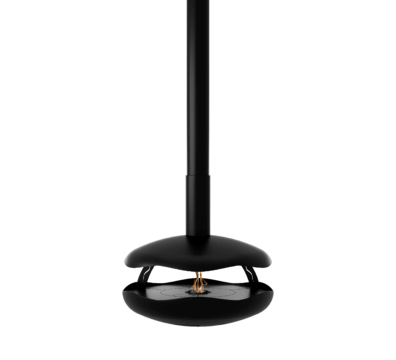 Perola Plus suspended bioethanol fireplace by GlammFire with automatic burner and modern black design.