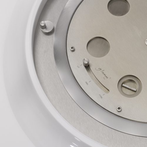 Close-up of Burner I bioethanol mechanical burner by GlammFire in stainless steel